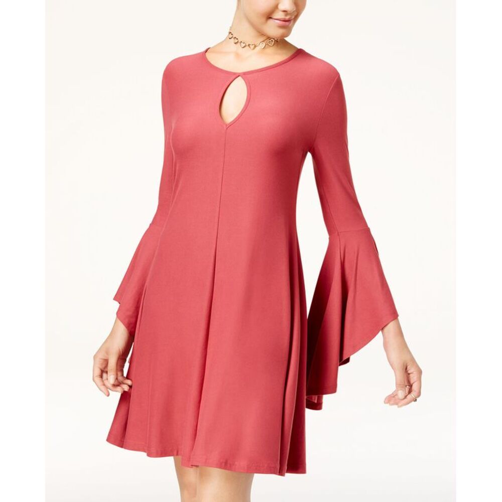 Planet Gold Juniors Super Soft Ruffle Sleeve Shift Dress